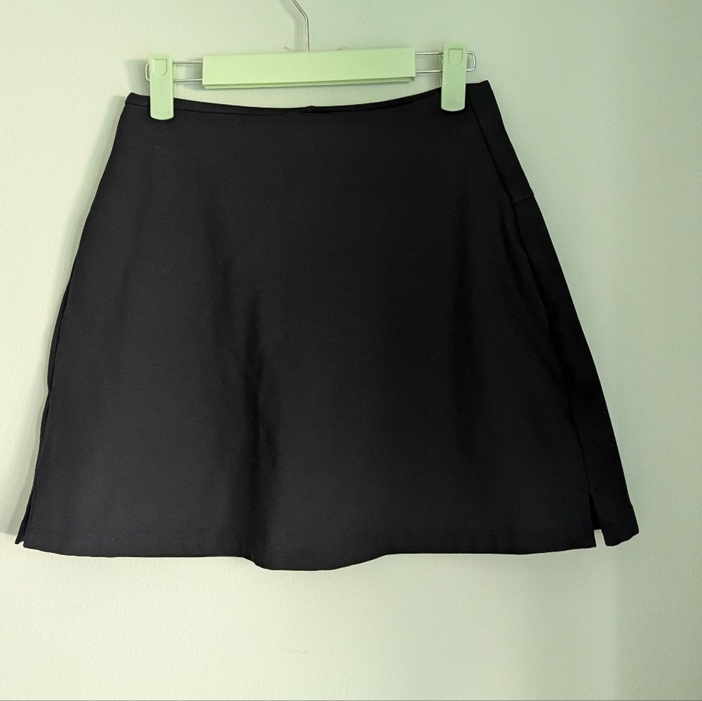 girlfriend collective Medium The Sport Skort Skirt Black Pockets High Waist